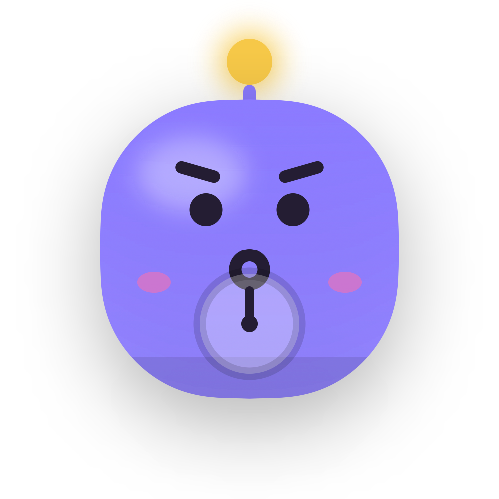 baro, a friendly round purple mascot with a little barometer gauge on its belly, looking a touch wary at the sky